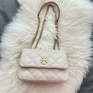 Tory Burch Cream Quilted Shoulder Bag